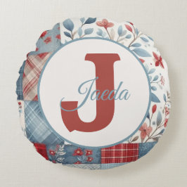 Patchwork Denim Koala Throw Pillow Rond Kussen