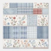 Patchwork Denim Koala Wallpaper Behang (Voorkant)