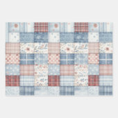 Patchwork Denim Koala Wrapping Sheets Inpakpapier Vel (Voorkant 2)