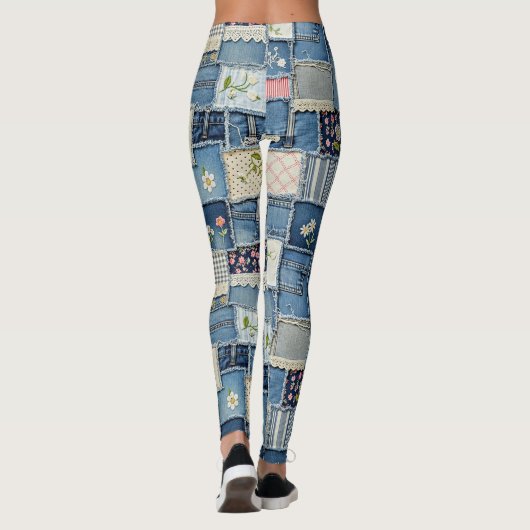 Patchwork Denim Leggings (Achterkant)