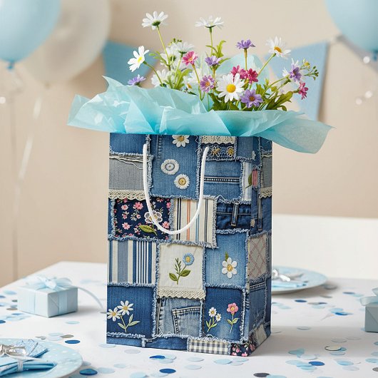 Patchwork Denim Medium Cadeauzakje