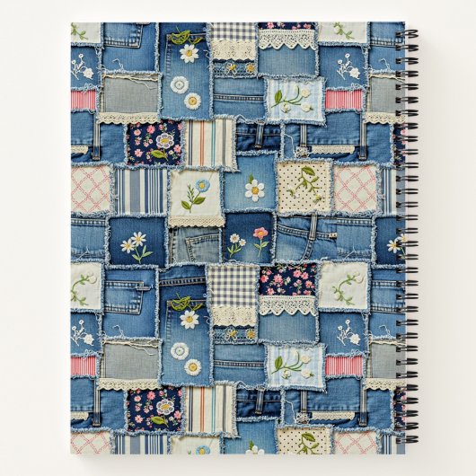 Patchwork Denim Notitieboek (Achterkant)