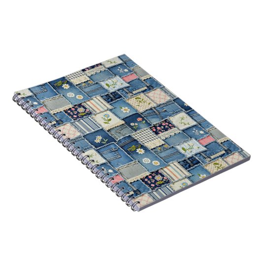 Patchwork Denim Notitieboek (Rechterzijde)