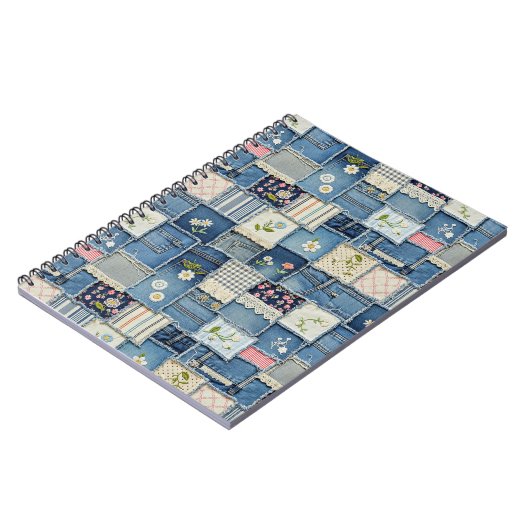 Patchwork Denim Notitieboek (Linkerzijde)