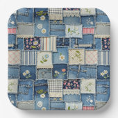 Patchwork Denim Papieren Bordje (Voorkant)