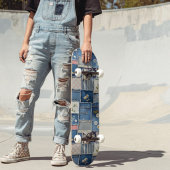Patchwork Denim Persoonlijk Skateboard