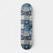 Patchwork Denim Persoonlijk Skateboard (Voorkant)
