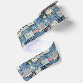 Patchwork Denim Satijnen Lint (Achterkant)