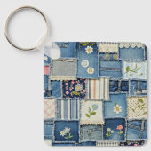 Patchwork Denim Sleutelhanger (Voorkant)