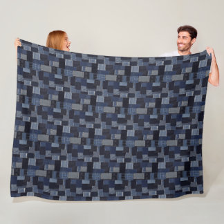 Patchwork Denim Stof Art Illustratie No12 Fleece Deken