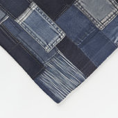 Patchwork Denim Stof Art Illustratie No12 Fleece Deken (Hoek)