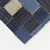 Patchwork Denim Stof Art Illustratie No13 Fleece Deken (Hoek)