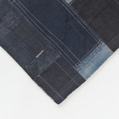 Patchwork Denim Stof Art Illustratie No14 Fleece Deken (Hoek)