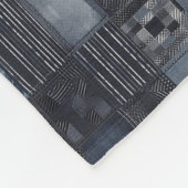 Patchwork Denim Stof Art Illustratie No15 Fleece Deken (Hoek)