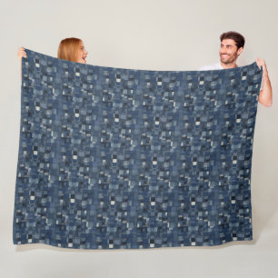 Patchwork Denim Stof Art Illustratie No16 Fleece Deken