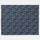 Patchwork Denim Stof Art Illustratie No17 Fleece Deken (Voorkant (Horizontaal))
