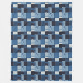 Patchwork Denim Stof Art Illustratie No18 Fleece Deken (Voorkant)