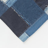 Patchwork Denim Stof Art Illustratie No18 Fleece Deken (Hoek)