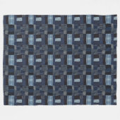 Patchwork Denim Stof Art Illustratie No19 Fleece Deken (Voorkant (Horizontaal))