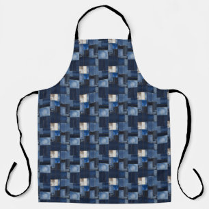 Patchwork Denim Stof Art Illustratie No1 Schort