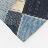Patchwork Denim Stof Art Illustratie No2 Fleece Deken (Hoek)
