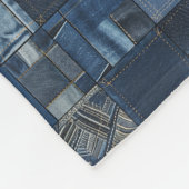 Patchwork Denim Stof Art Illustratie No4 Fleece Deken (Hoek)