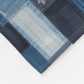 Patchwork Denim Stof Art Illustratie No5 Fleece Deken (Hoek)