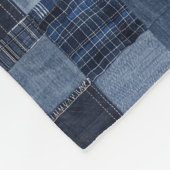 Patchwork Denim Stof Art Illustratie No9 Fleece Deken (Hoek)