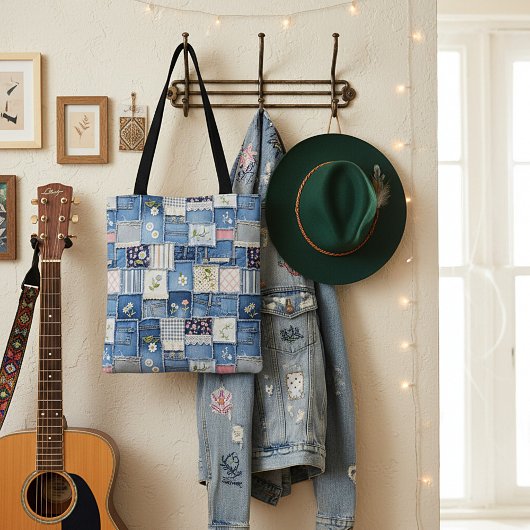 Patchwork Denim Tote Bag