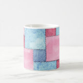 Patchwork Design Coffee Mok, Pinks, Blues Koffiemok (Center)