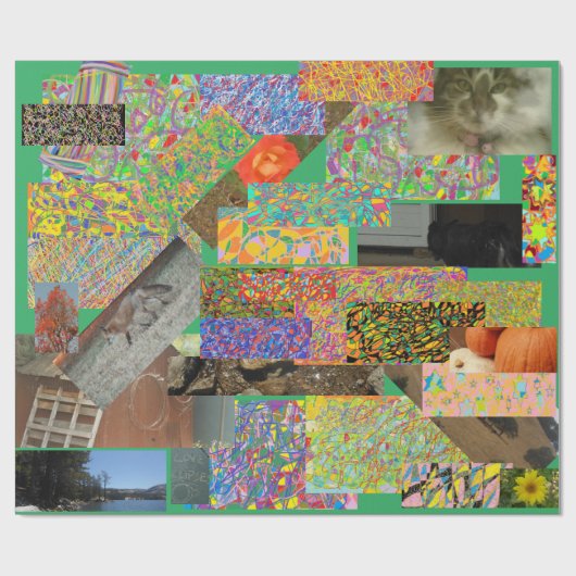 Patchwork design papier met veel abstracte ontwerp (Vlak)