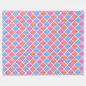 Patchwork-diamantpatroon Fleece Deken (Voorkant (Horizontaal))