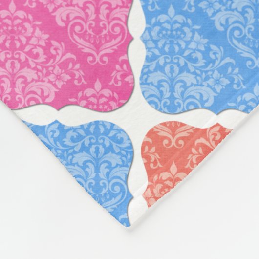 Patchwork-diamantpatroon Fleece Deken (Hoek)