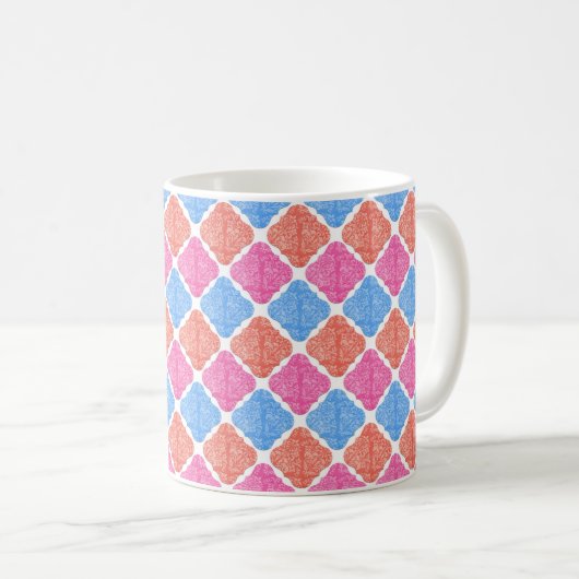 Patchwork-diamantpatroon Koffiemok (Voorkant rechts)