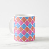 Patchwork-diamantpatroon Koffiemok (Voorkant links)