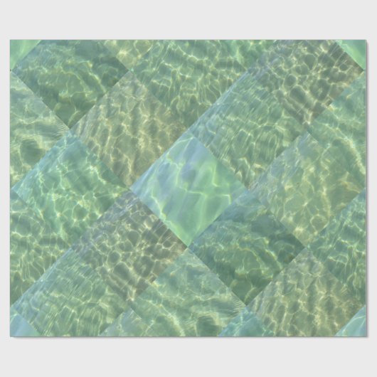 Patchwork Diamond Aquamarine Water Cadeaupapier (Vlak)