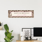 Patchwork Dierafdrukken en Giraffe-jaarbanner Poster (Thuiskantoor)