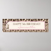 Patchwork Dierafdrukken en Giraffe-jaarbanner Poster (Voorkant)