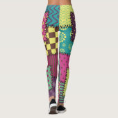 Patchwork: diverse patronen achtergrond leggings (Achterkant)