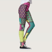 Patchwork: diverse patronen achtergrond leggings (Rechts)