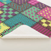Patchwork: diverse patronen achtergrond sherpa deken (3/4)