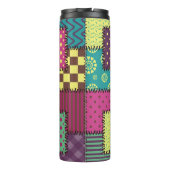 Patchwork: diverse patronen achtergrond thermosbeker (Achterkant)