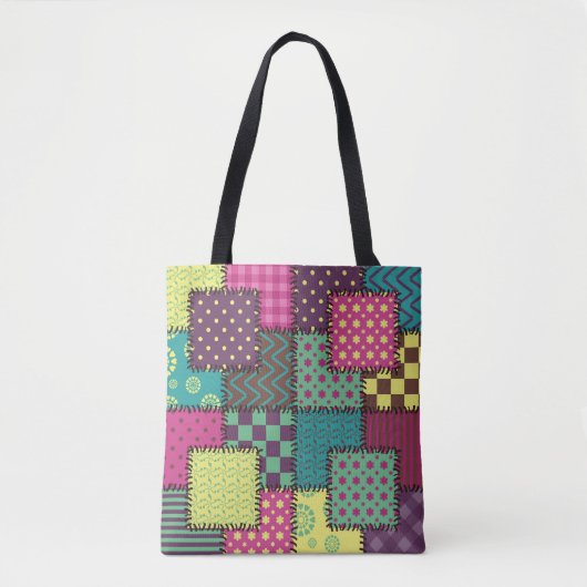 Patchwork: diverse patronen achtergrond tote bag (Voorkant)