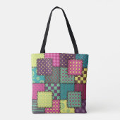 Patchwork: diverse patronen achtergrond tote bag (Achterkant)