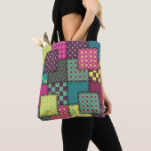 Patchwork: diverse patronen achtergrond tote bag (Dichtbij)