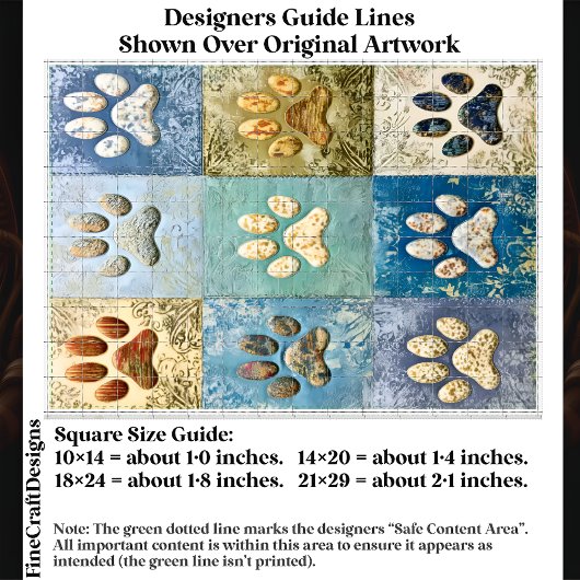 Patchwork Dog and Cat Paw Prints EN6 Decoupage Tissuepapier