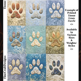 Patchwork Dog and Cat Paw Prints EN6 Decoupage Tissuepapier