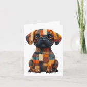 Patchwork Dog Greetings Kaart (Voorkant)