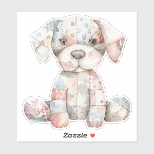 Patchwork Dog Sticker (Vel)