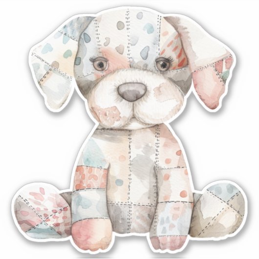 Patchwork Dog Sticker (Voorkant)